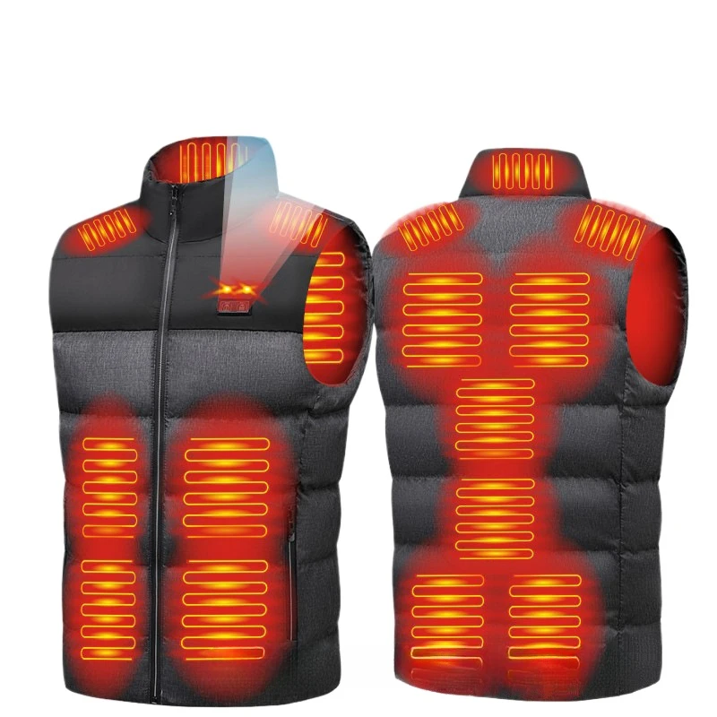 Men and women stand collar heating vest winter USB charging heating vest intelligent heating cotton-padded jacket