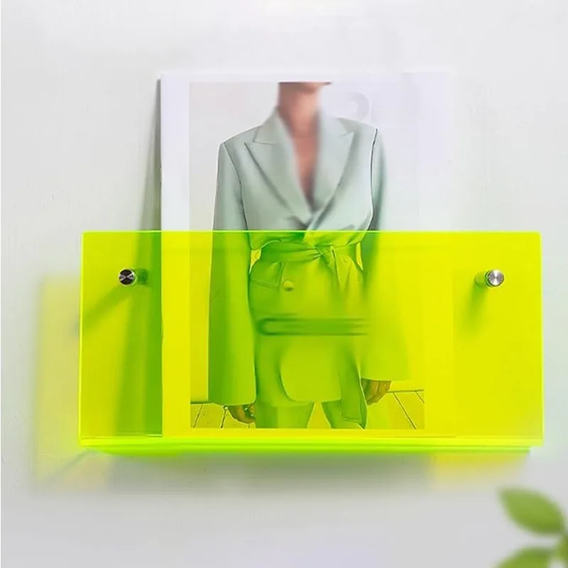 Customized Acrylic Magazine Rack Home Wall Mounted Acrylic Magazine & Book Display Rack Stand  Magazines Display Stand