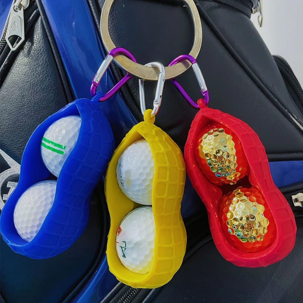 Mini Golf Ball Bag Golf Ball Bag Clip Storage Rack Protective Case Silicone Double Case Portable Waist Holder Golfing Accessorie