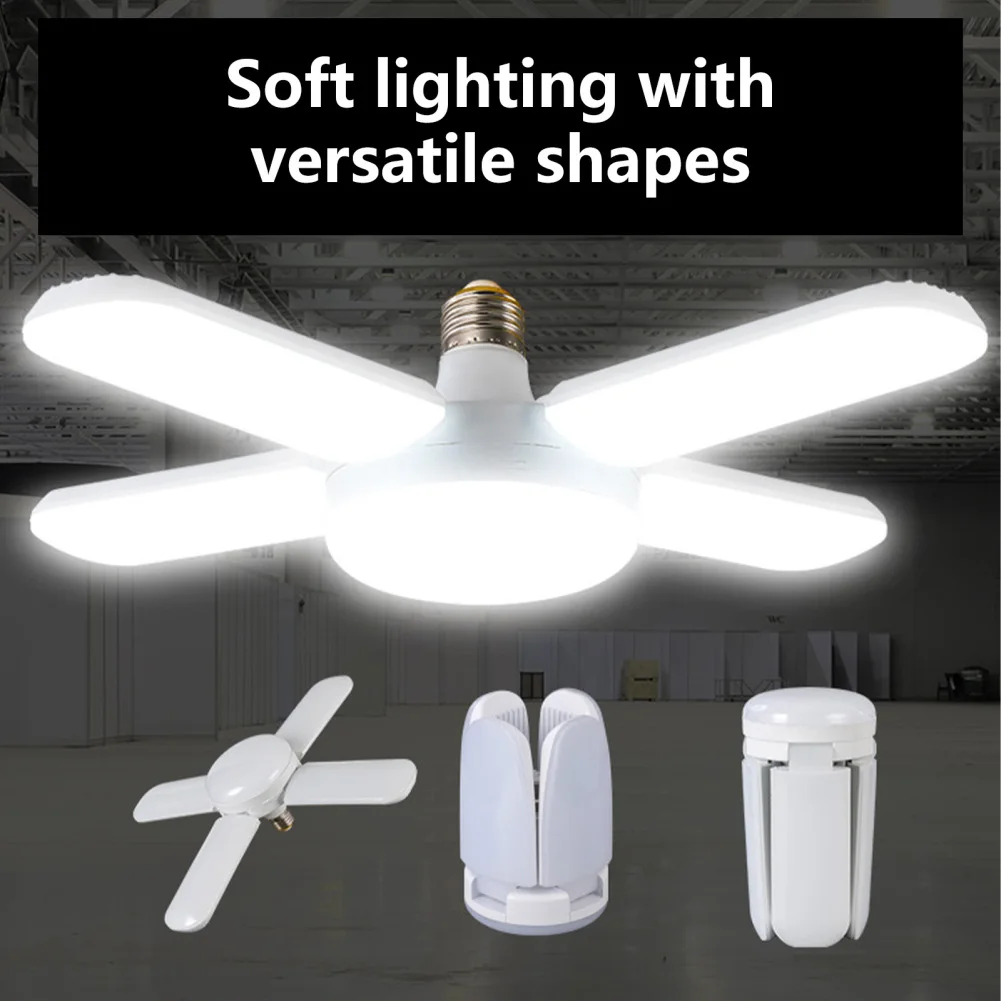 

Folding LED Bulb, E27 Ceiling Fan Lamp, 3600 Lumen, 360° Lighting, 90 Degrees Adjustable 80W 6500K Energy Saving Super Bright