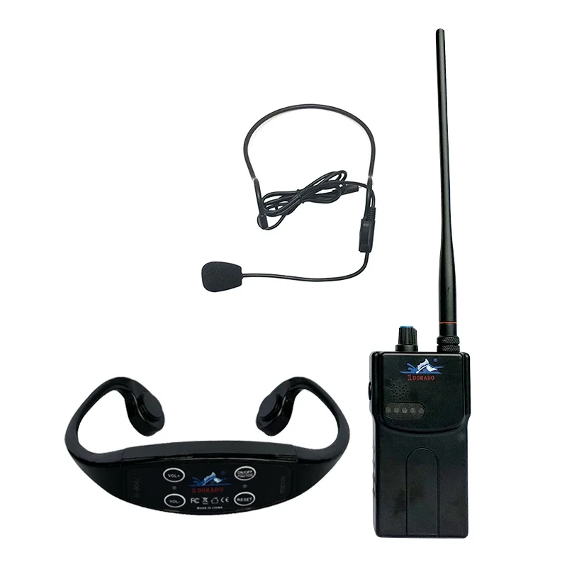

Real Time Communication Coaching FM Transmitter Sport Professional Swimming Training Earphone Bone Conduction Headphone Receiver