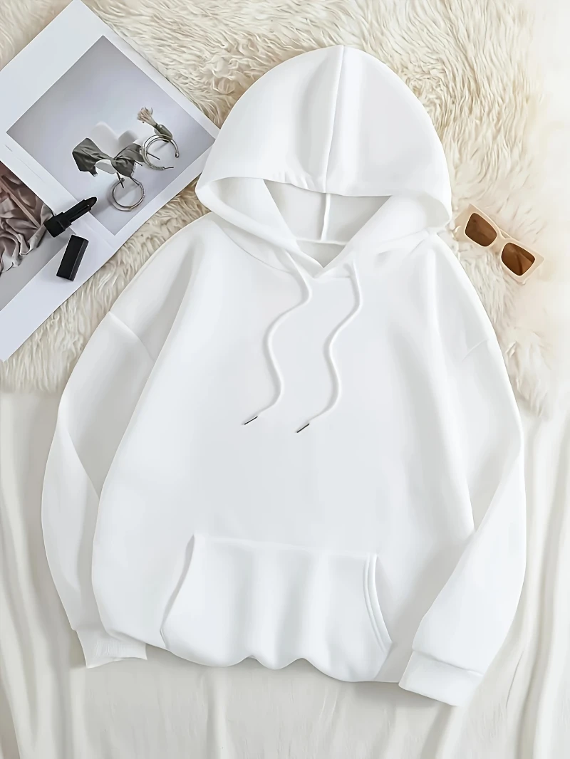 Pocket Pug Hoodies Women Cartoons dog Prints Hooded Loose Pockets Sweatshirts Winter Fleece Warm Tops Street Black Woman Clothes