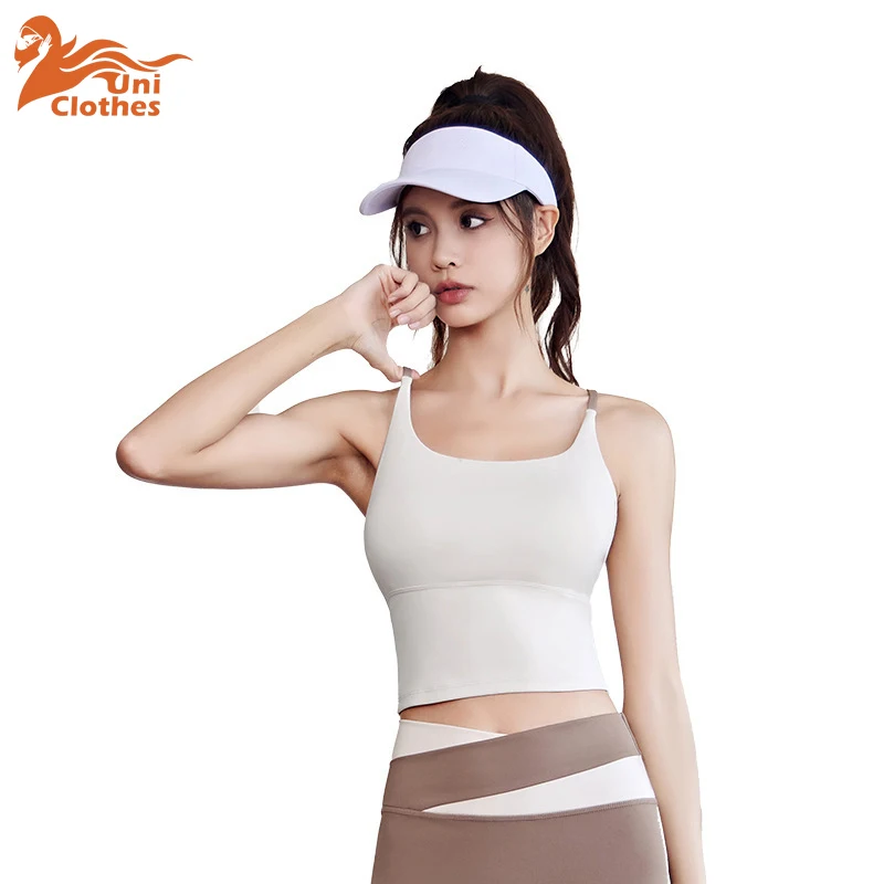 

UNI Yoga Sports Vest Women's Running Fitness Bra Integrated With Chest Pad Beautiful Back Suspender Yoga Clothing Fitness Clothe