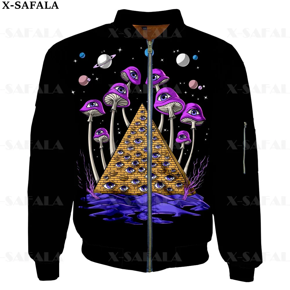 

Trippy Psychedelic Mushroom Fungus Natural Plants 3D Bomber Jackets Zipper Casual Thick Coat Unisex Harajuku Women Streetwear-6