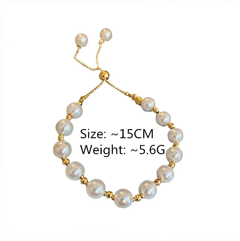 Korean Imitation Pearl Bracelet For Women Adjustable Cuff Bracelets Anniversary Jewelry New Trendy Girls Ladies Gift