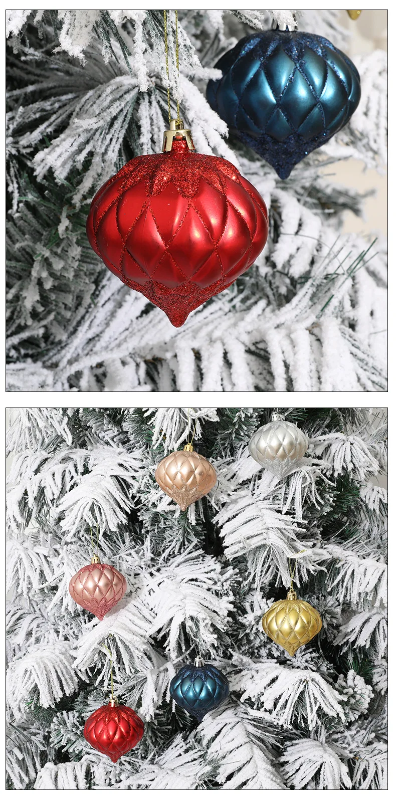 Painted Onion Ball Christmas Decoration Props, Tree Pendant, Threaded Ball, Home Decoration