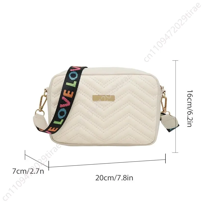Picture 3: Rilibegan Embroidered Camera Bag PU Material Casual Small Square Bag Versatile Single Shoulder Bag Printed Shoulder Strap