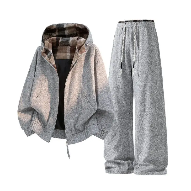

New Casual Loose Breathable Faion Outerwear Pants Two-Piece Set for Couples Spring Autumn Women's Men's Comfortable Sle