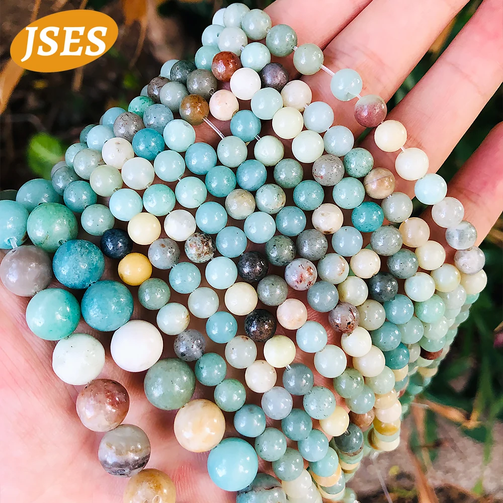 AA Natural Colorful Amazonite Loose Stone Beads for Jewelry Making Charm Bracelet Necklace DIY Accessories 15 Inches 4 6 8 10mm