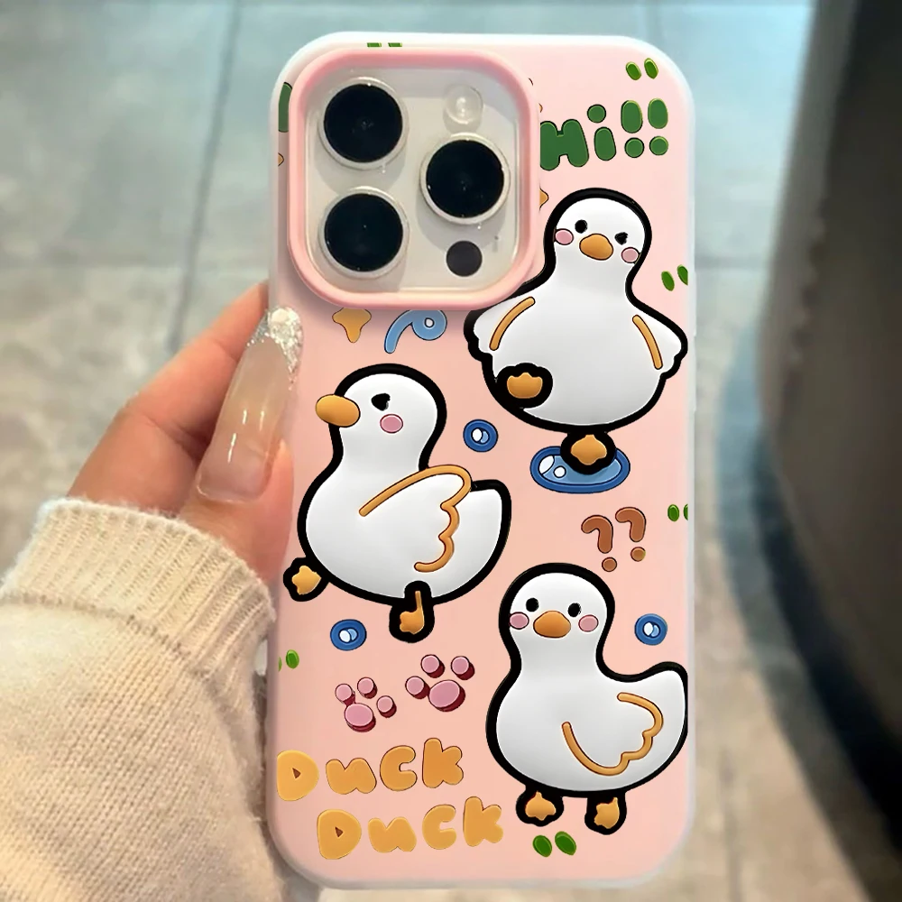 für iPhone 17 16 14 15 11 12 13 Pro Max 7 8 15 16 Plus 17 Air Hüllen Niedliche Cartoon-Enten TPU Handyhülle Stoßfeste Silikonhülle – Detail 2