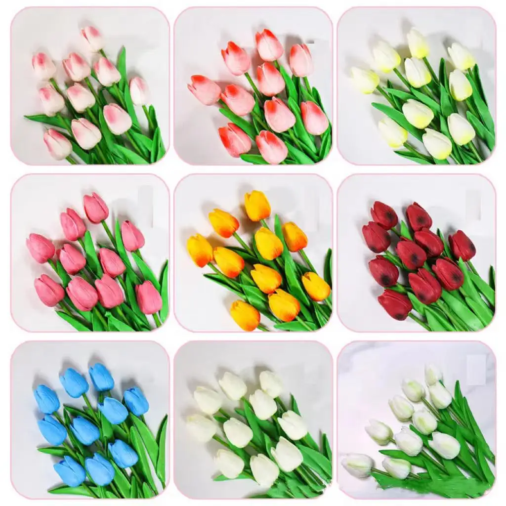 High-end  Touch Tulip  Decoration   Room Decoration Faux Flower Artificial Tulip Simulated Flower Boutique
