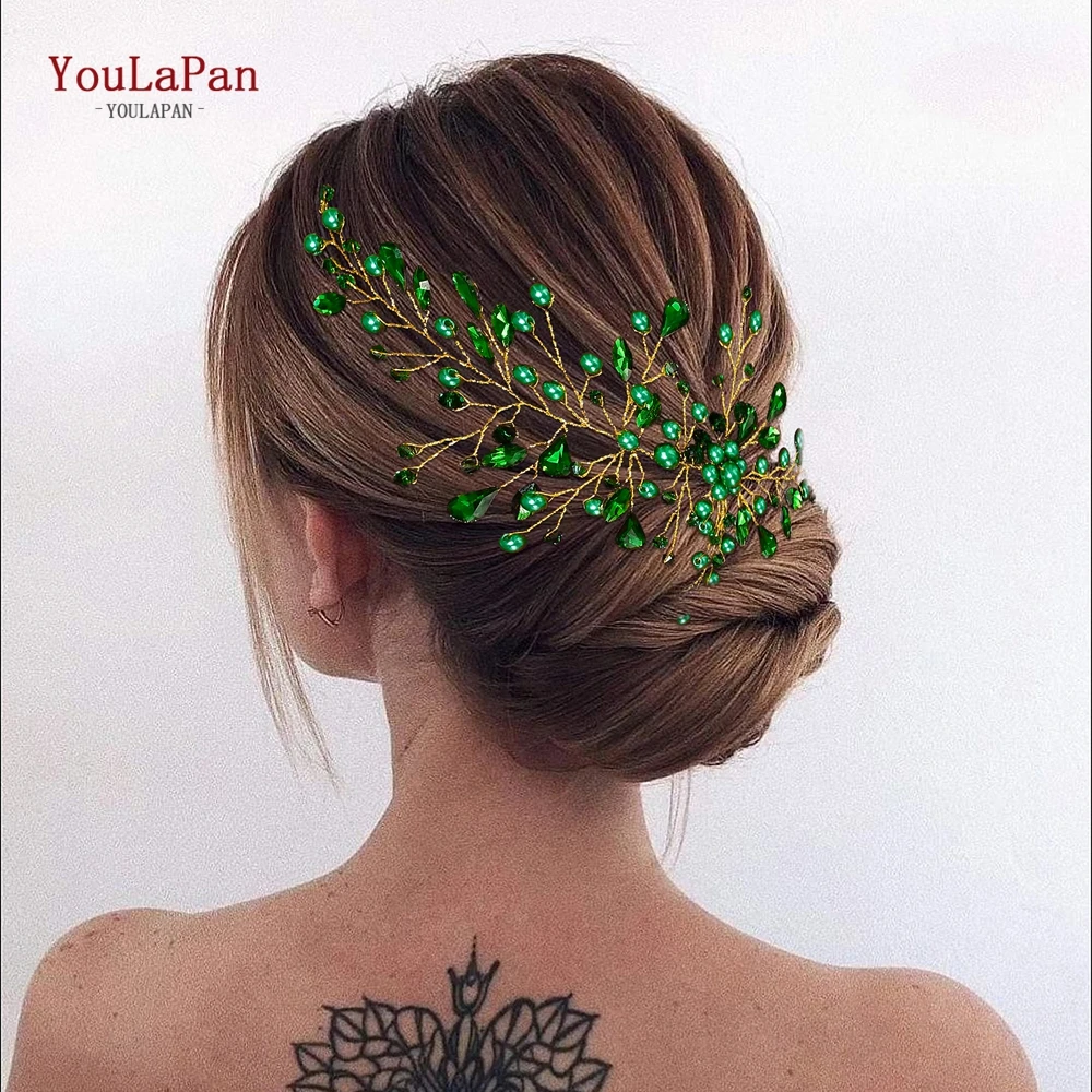 

YouLaPan Pearl Rhinestone Hairpiece Bridal Wedding Hair Accessories Fashion Woman Party Headband Bride Crystal Headwear HP84