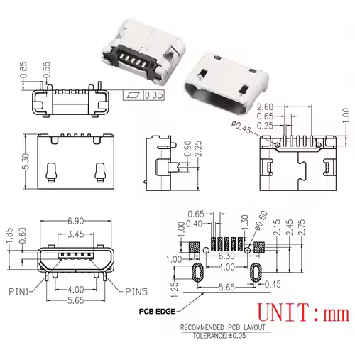 10PCS Micro USB 2P 5P Jack Charging Port Plug Dock Charger DIP SMD For Phone Tabletels Speakers etc Port Socket Power Connector - Image 26