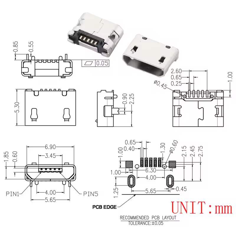10PCS Micro USB 2P 5P Jack Charging Port Plug Dock Charger DIP SMD For Phone Tabletels Speakers etc Port Socket Power Connector - Image 26