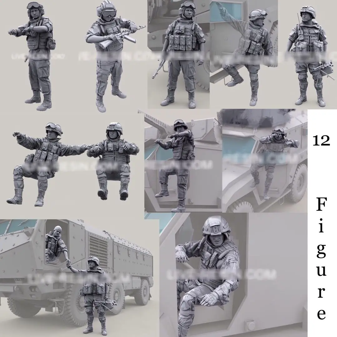 1/35  Resin Model Figure GK，12 Figure , Unassembled and unpainted kit