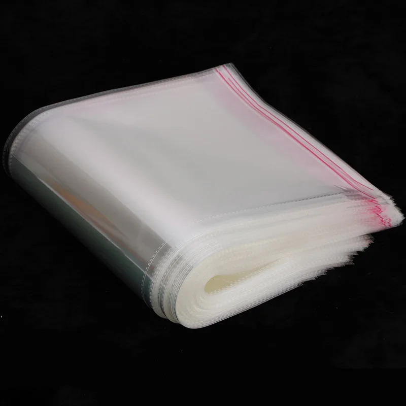 TETP 100Pcs Self Adhesive Bag With Glued Edge Home Travel For Clothes Towel Book Storage Packaging OPP Plastic Bag Cellophane