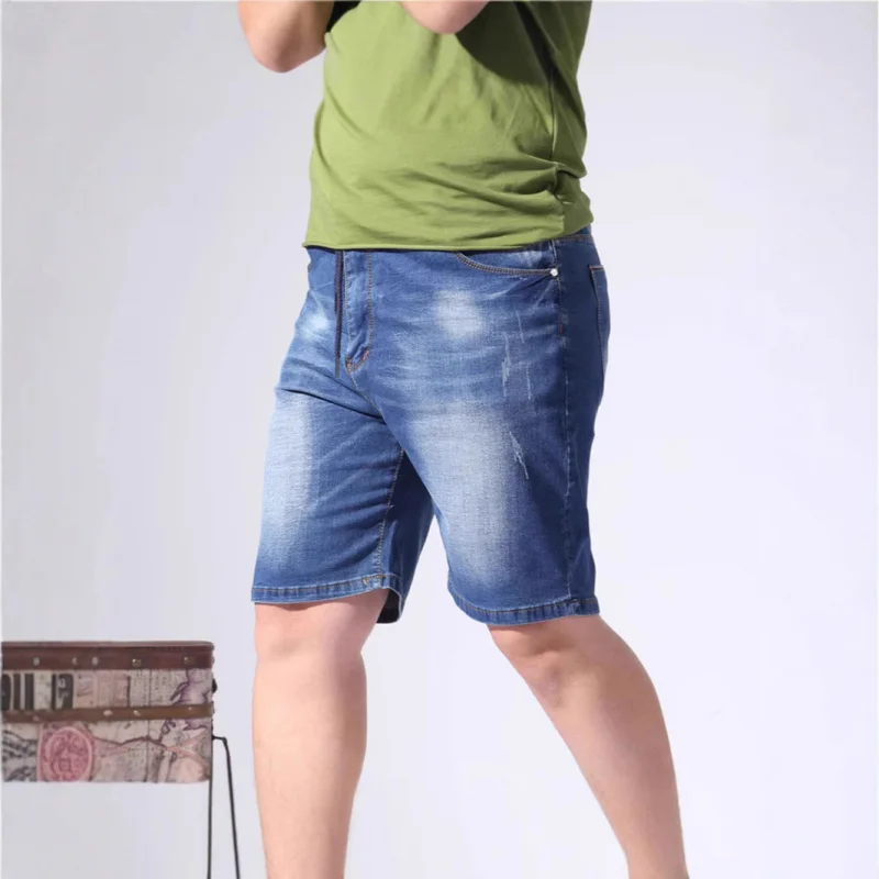 Pantaloncini estivi in vita elastica da uomo, pantaloncini a cinque punte, taglie forti, alta elasticità, grandi, stile sottile grandi e Ta