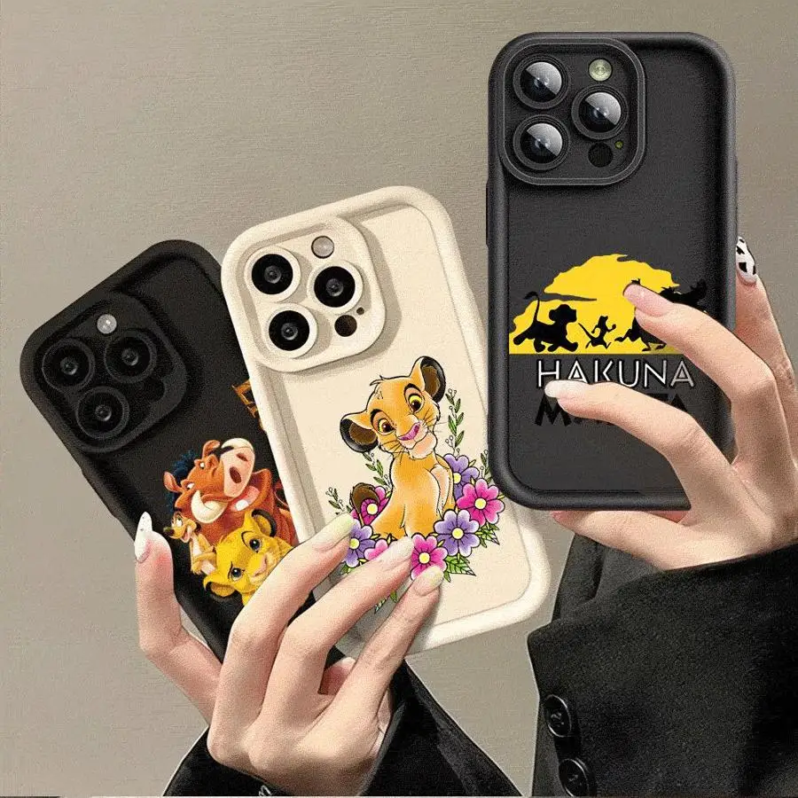 

Case for Apple iPhone 11 15 Pro Max 14 Plus 13 12 16 Shockproof Protective Silicone Funda Phone Cover Lion King Disney Shell