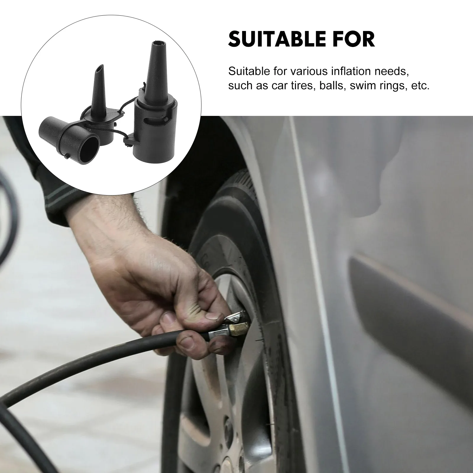 

1 Set Plastic Pump Nozzles Air Mattress Adapter Nozzle Replacement Inflatable Pump Attachments Compact Portable Bicycle Tire