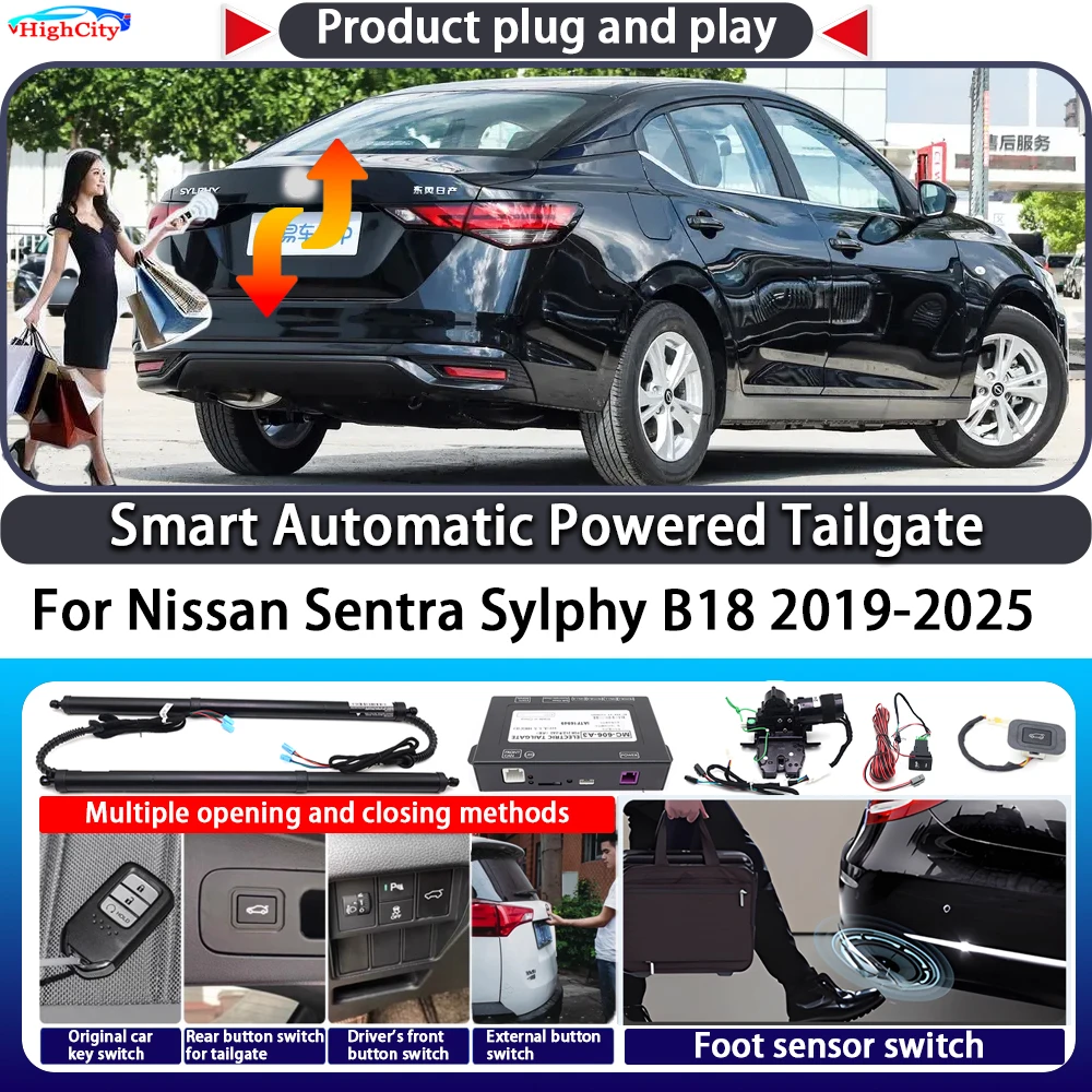 

For Nissan Sentra Sylphy B18 2019-2025 Smart Automatic Powered Tailgate Key Control Trunk Lift Close Kit Electric Power Tailgate