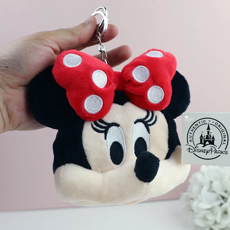 Kawaii Mickey Mouse Items Couples Set Plush Keychains For Bag Coin Purse Anime Minnie Stuffed Toys Birthday Gift For Kid Girl