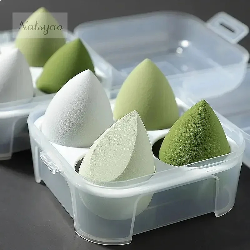 4PCS Beauty Eggs Set Seamless Smudging Hygienic Prevents Bacteria Makeup Look with Case