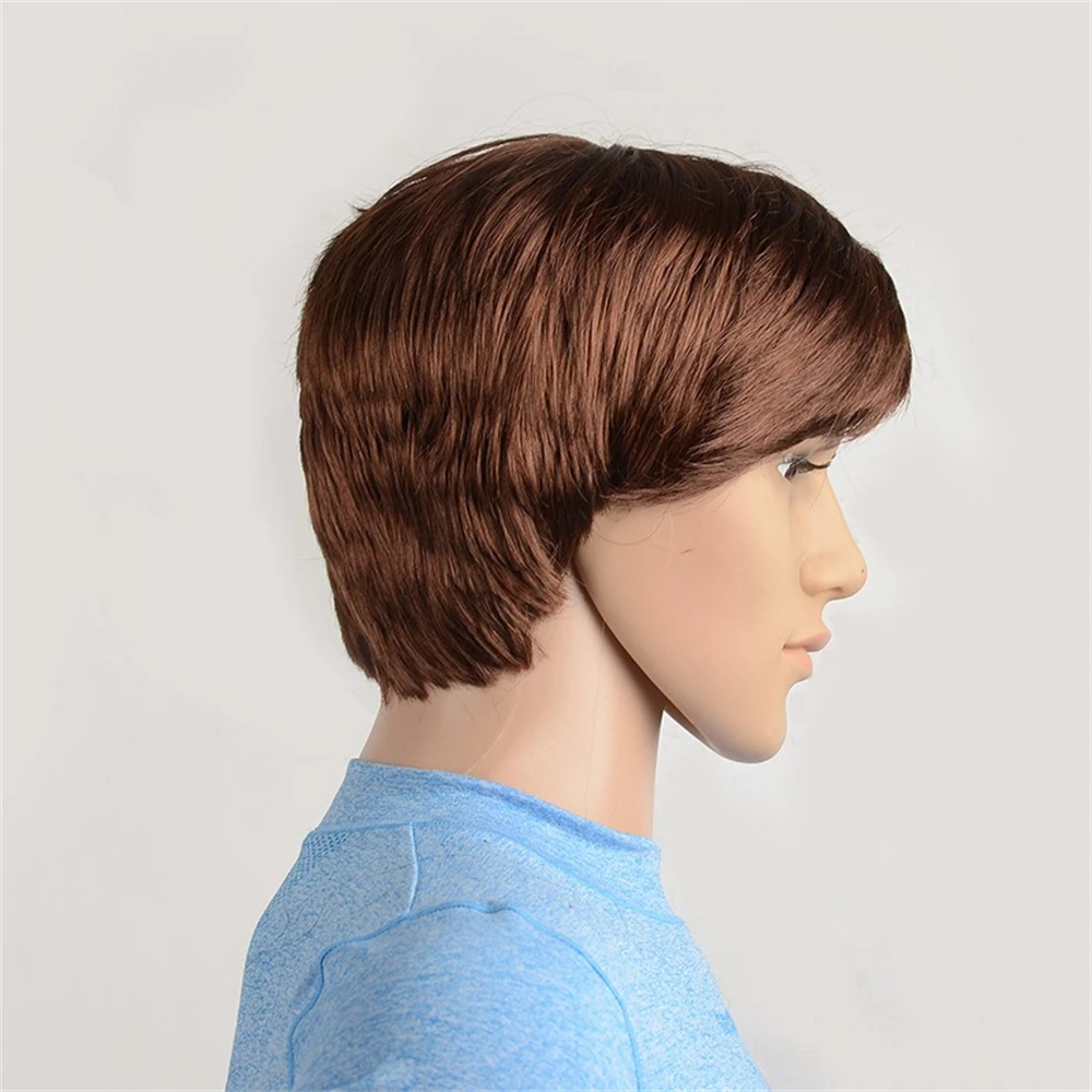 Man Cosplay Non-Mainstream Personalization Wig Synthetic Gradient Bangs Short Wig Fashion Heat Resistant Fiber Daily Use Wig