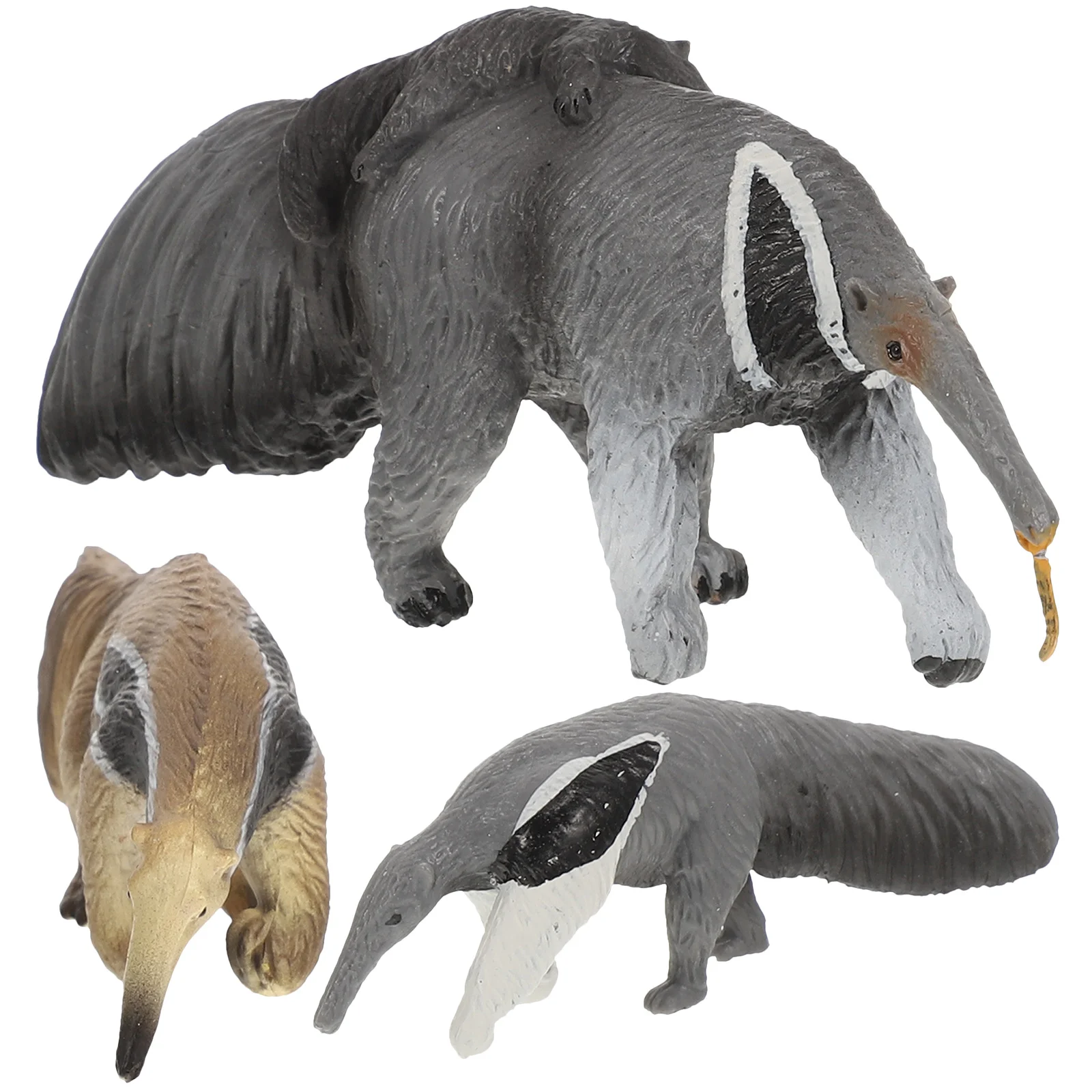 

3 Pcs Anteater Model Children Toys Baby Figurine Figurines for Kids Decorative Models