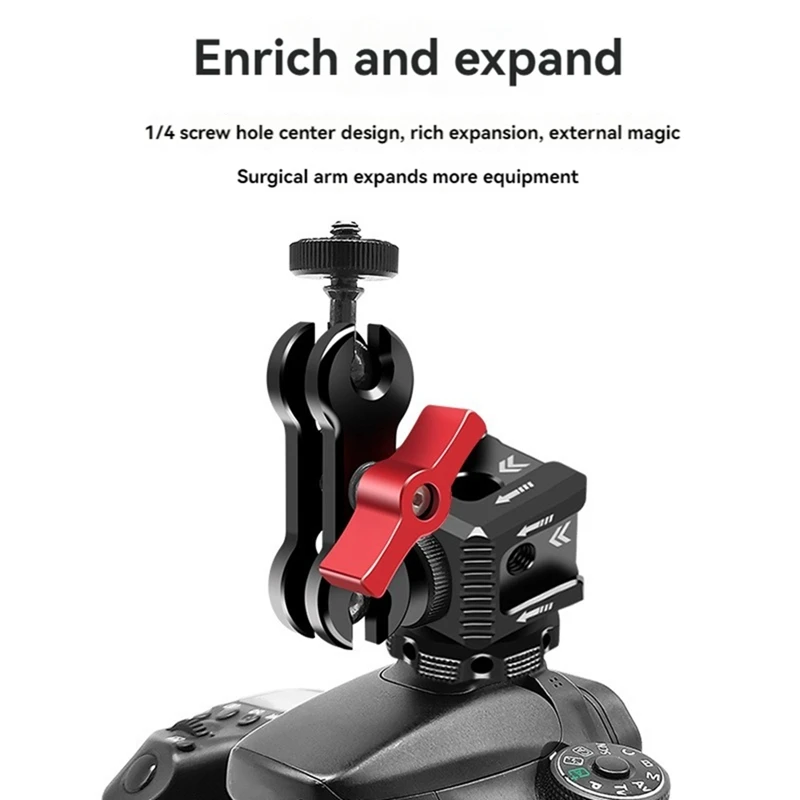 Bnvn-triple adaptor dudukan sepatu, dudukan braket cahaya pengisi mikrofon dasar Monitor Arri 1/4 lubang panas untuk kamera SLR