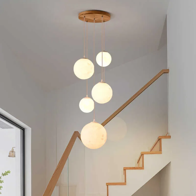 2025 New Moon Staircase Lamp for Villa Empty Living Room Staircase Chandelier Loft Duplex Floor Chandelier LIGTING