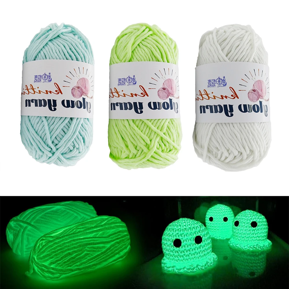 

50 г/шарик, светящаяся в темноте пряжа, 2 мм, полиэфирная светящаяся пряжа, вязаный свитер, шапка, ковер, кукла, светящаяся нить, материалы ручной работы
