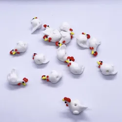 4Pcs Rooster Shape Handmade Glass Loose Beads Used For Jewelry Making DIY Crafts Making Materials