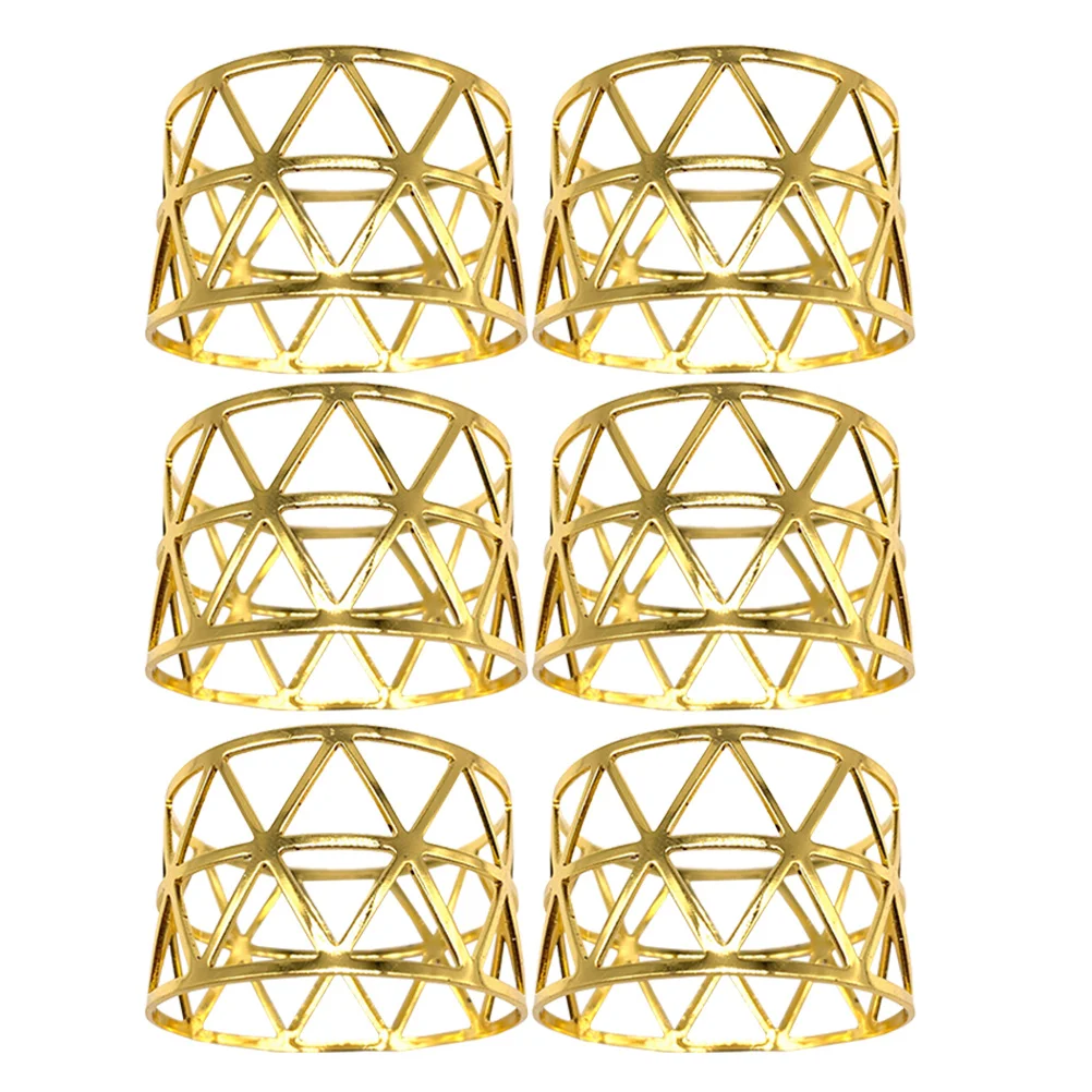 

6Pcs Metal Napkin Finish Hollow-Out Napkin Buckles for Table Decor Ideal for Parties Weddings Holidays Housewarming
