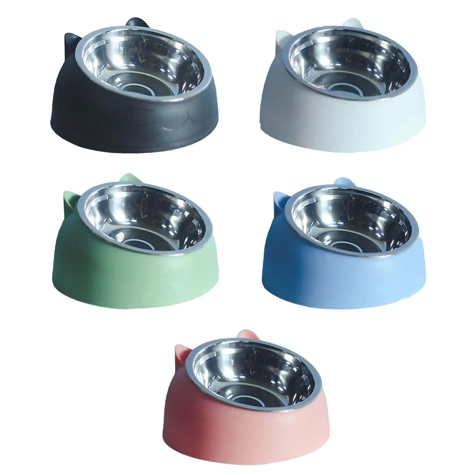 

200ML Cat Dog Bowl 15 Degrees Raised Non Slip Puppy Base Cat Food Drinking Water Feeder Tilt Safeguard Neck Pet Bowl Accessories