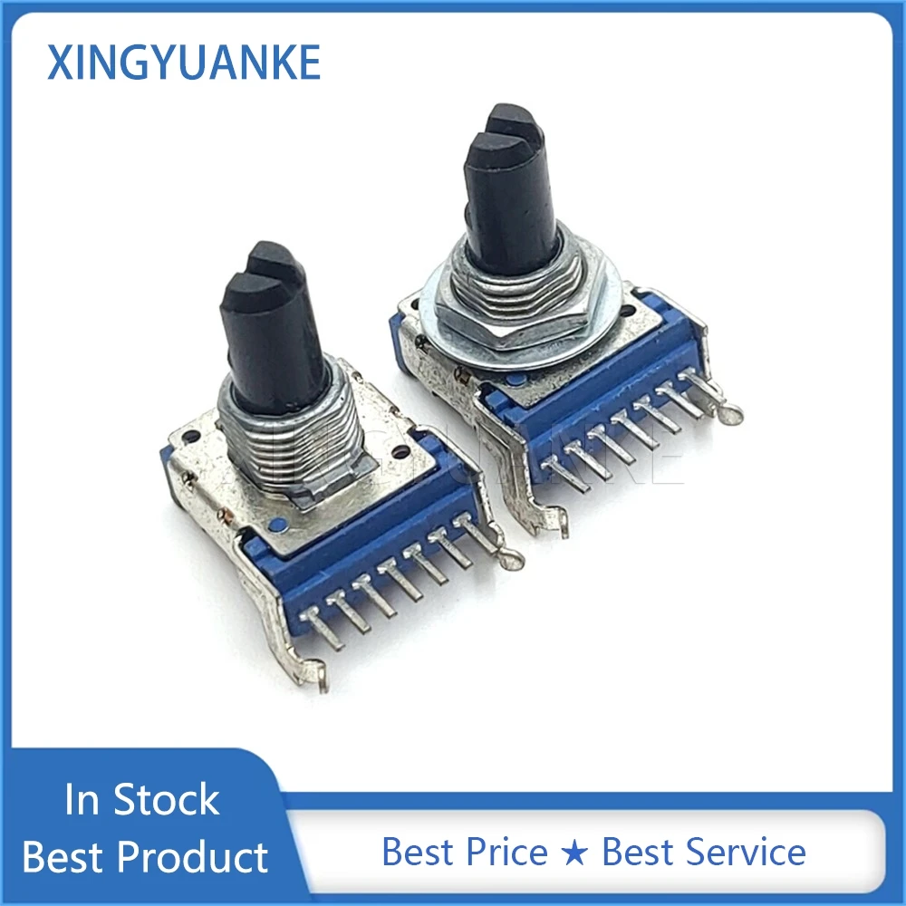 2PCS RK14 Type Duplex 7Pin A10K B10K B50K C100K Power Amplifier Audio Volume Potentiometer AC103 B103 B503 C104 Handle 15MM