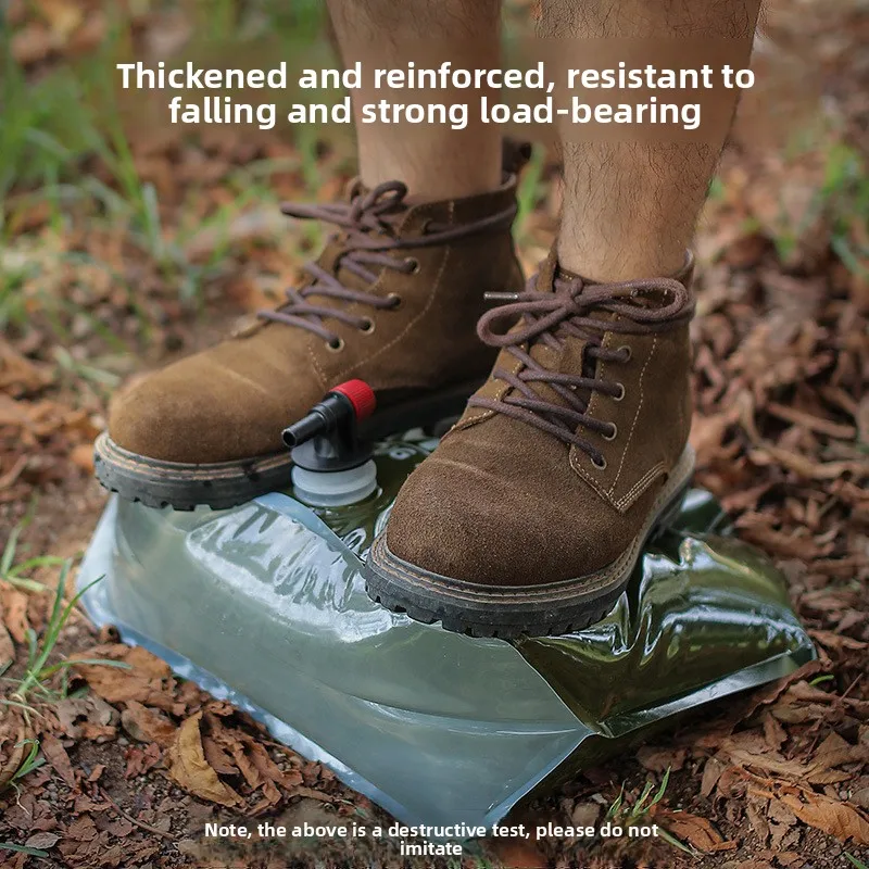 Bolsa de almacenamiento de agua plegable para exteriores, cubo de plástico de gran capacidad con válvula, suministros de acampada, bolsa de agua portátil, 7,5l