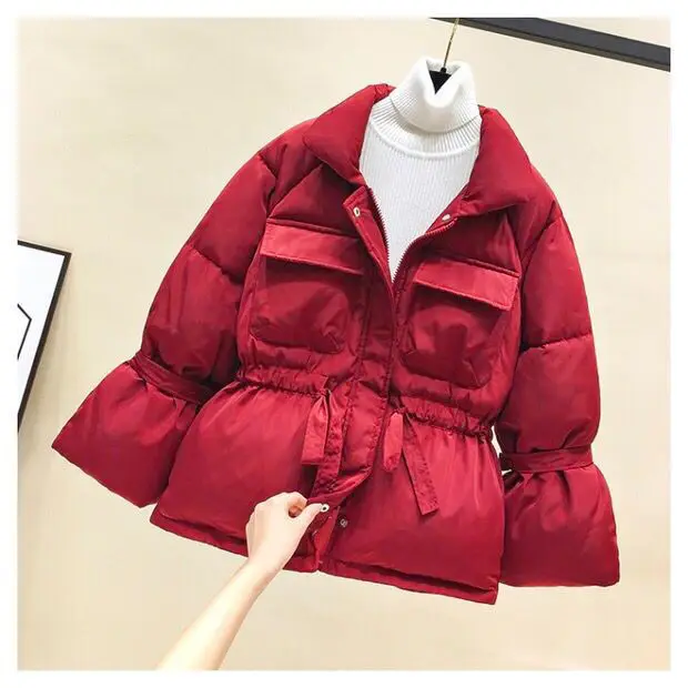 Reflective Coat Puffer Woman Aesthetic Korean Style Jacket Female Winter New Parka Down Clothes Jackets Coats Women\'s Clothing