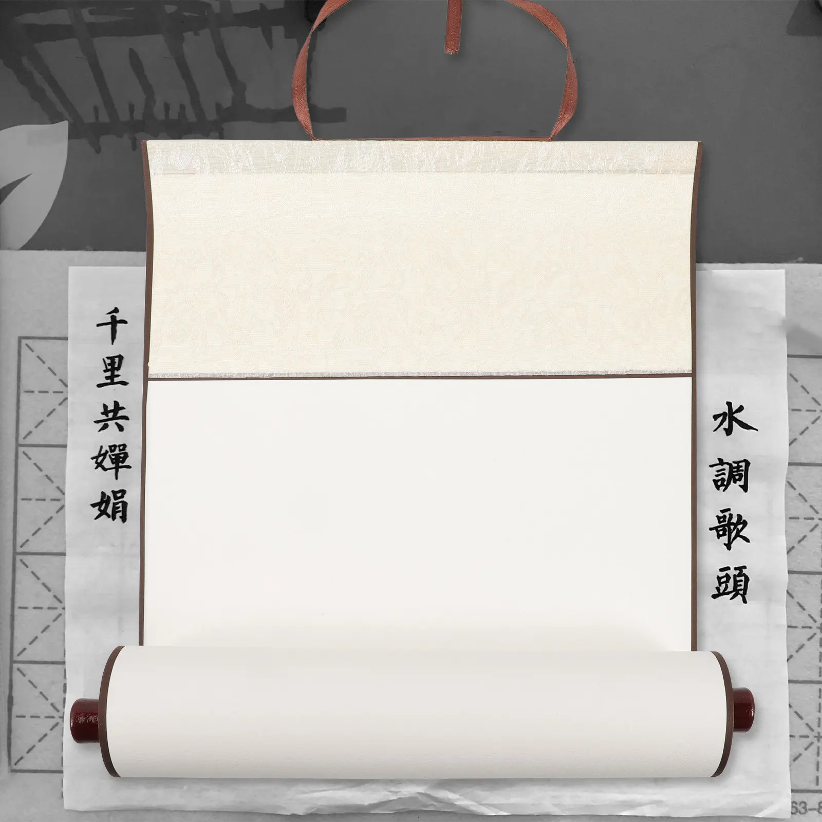 Blank Calligraphy Paper Multi-Function Blank Scroll Durable Chinese Painting Paper Ink Absorption Art Wall Scroll for Home