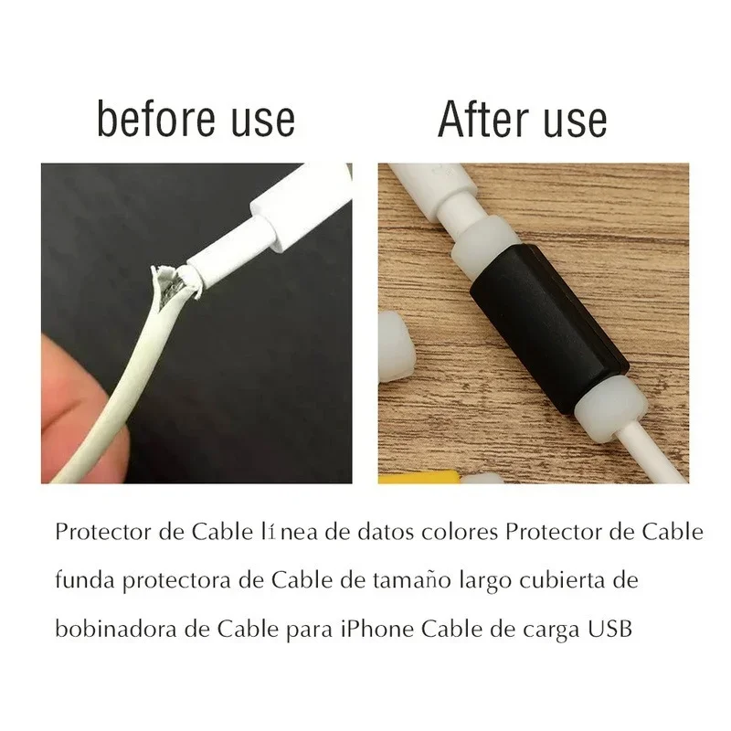 Cable Protector Cover Random Colors Data Line Protective Sleeve for Phone USB Charger Cord Winder Protection Accessories