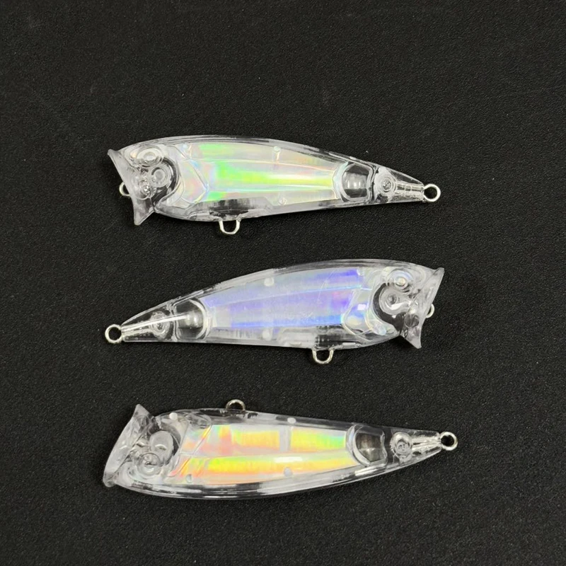 Popper sin pintar 70mm 7.5g Topwater para pesca de superficie - imagen 5