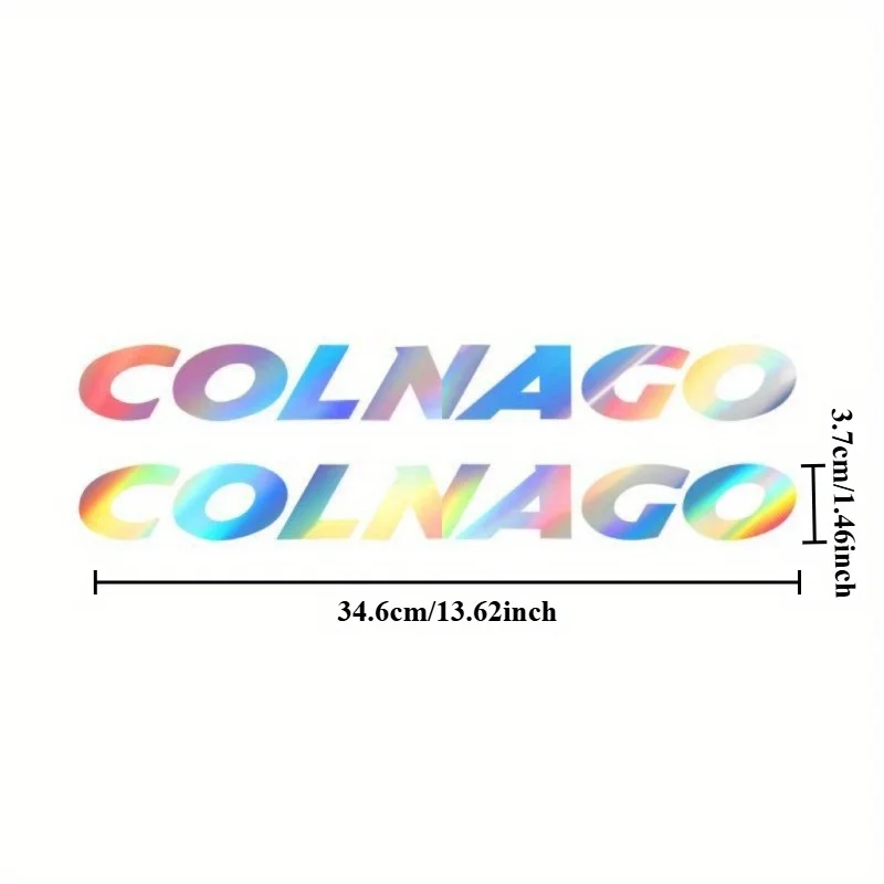 قطعتان من ملصقات الشعار الرائعة "COLNAGO"، مثالية لمكونات الدراجة وأغطية الكمبيوتر المحمول وأسطح الخوذة لإظهار روح ركوب الدراجات