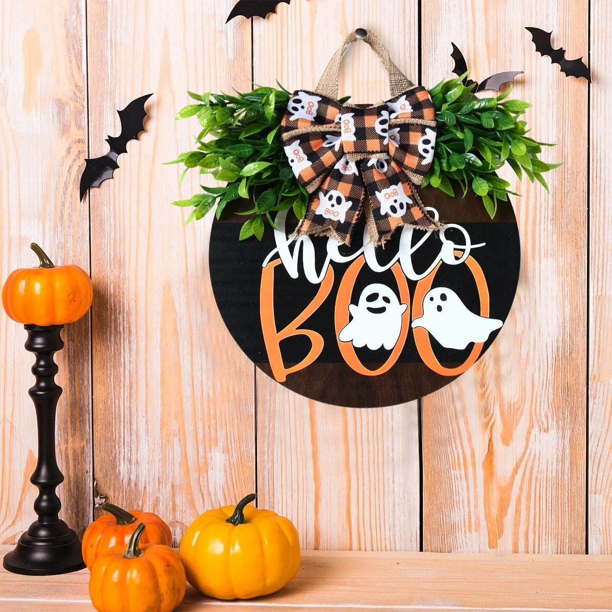 1Pc Halloween Spooky Wooden Door Hanging Happy Halloween Party Decorations For Home 2024 Trick Or Treat BOO Ghost Door Pendant