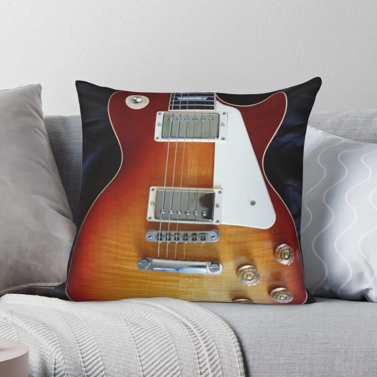 Gibson Les Paul Traditional 2015 Square Pillowcase Polyester Linen Velvet Printed Zip Decorative Bed Cushion Cover 18