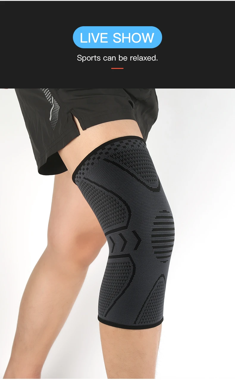 1 stück Fitness Laufen Radfahren Knie Hosenträger Elastische Nylon Knie Brace Für Sport Kompression Knie Pad Hülse Basketball Volleyball – Detail 12