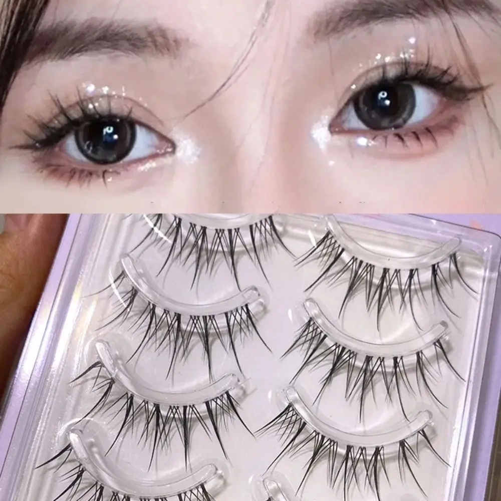 ผู้หญิง Fishtail Eyelashes Extension เกาหลีขนตาล่าง Manga Lashes Fairy ขนตาปลอม Full Strip Eyelash แต่งหน้าเครื่องมือ