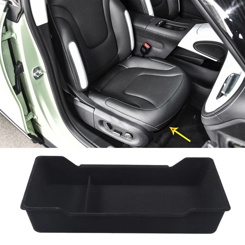 For Mercedes Benz Smart Fortwo 2022 Under Seat Storage Box Car Garbage Bin Organizer Case Drawer Holder Auto Accessories