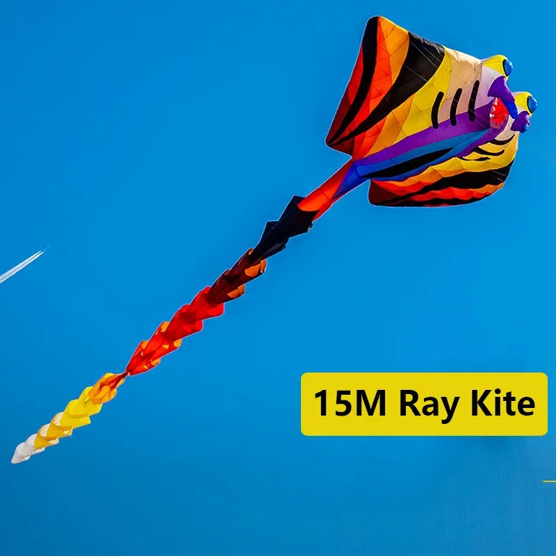 Free Shipping 15M Devil Fish Kite for Adults Kite Ray Fish Flying Folding Kite Giant Large Kites Professional Inflatable Toys