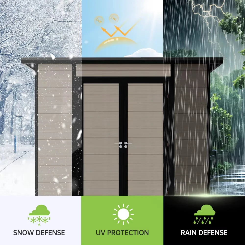 Shed Roof Wpc Composite Panel Garden Shed House for Storage Tools and Lundries