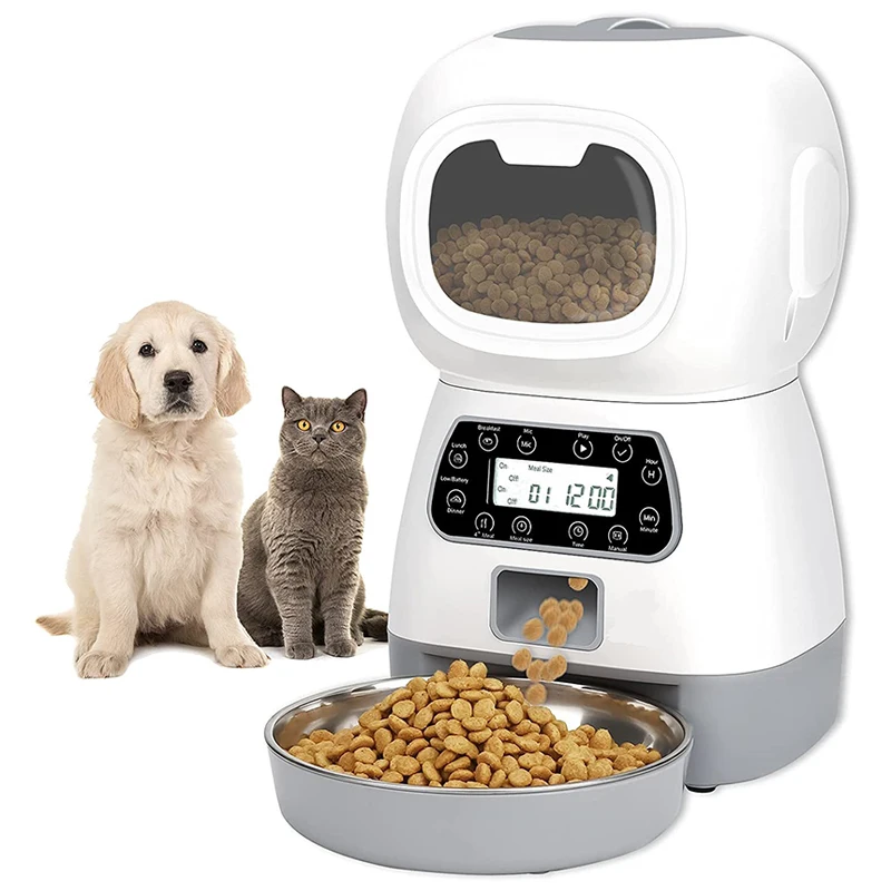 3.5L WiFi Smart Pet Feeder With 10S Voice Recorder, Automatic Dry Food Dispenser Suitable For Cats And Dogs