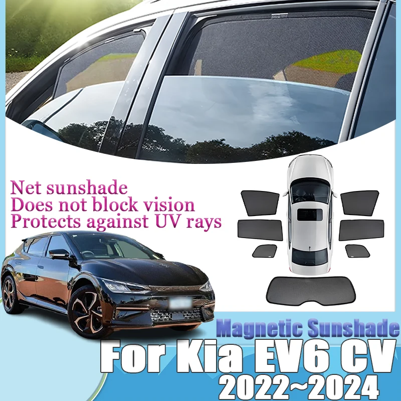 

Magnetic Sunshades For Kia EV6 CV Accesories 2022 2023 2024 2025 Window Privacy Mesh Shade Pad Visors Insulation Car Accessories